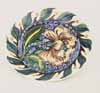 Plate one flower blue background